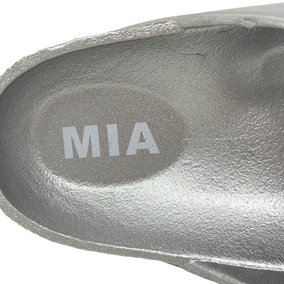 Mia Womens Jasmin Silver EVA Slip-On Sandals With Double Adjustable Straps Sz 8 - Picture 7 of 11